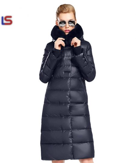 Coat Jacket Medium Length Woman Parka With A Rabbit Fur Winter Thick Coat