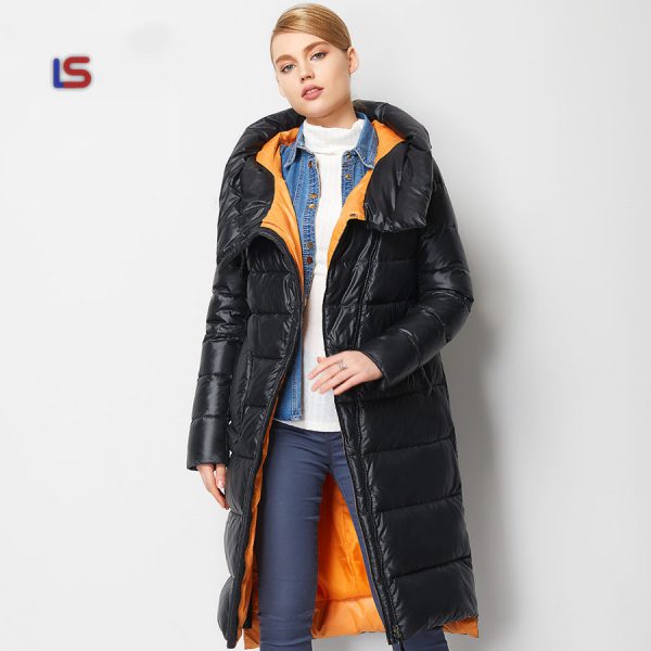Fashionable Coat Jacket Women's Hooded Warm Parkas Bio Fluff Parka