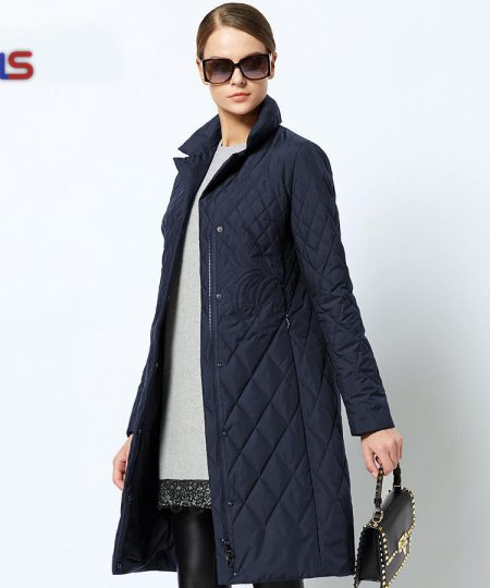 Parka Coat Warm Jacket Women's Thin Cotton Quilted Coat With Standing Collar