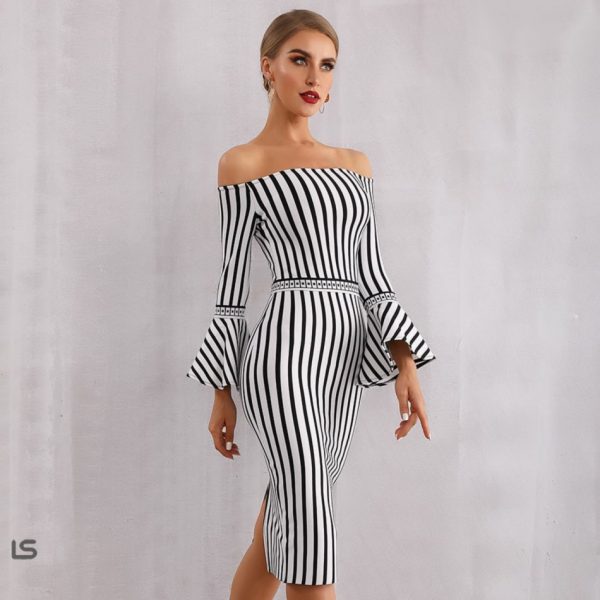 Bondy Flare Striped Dress