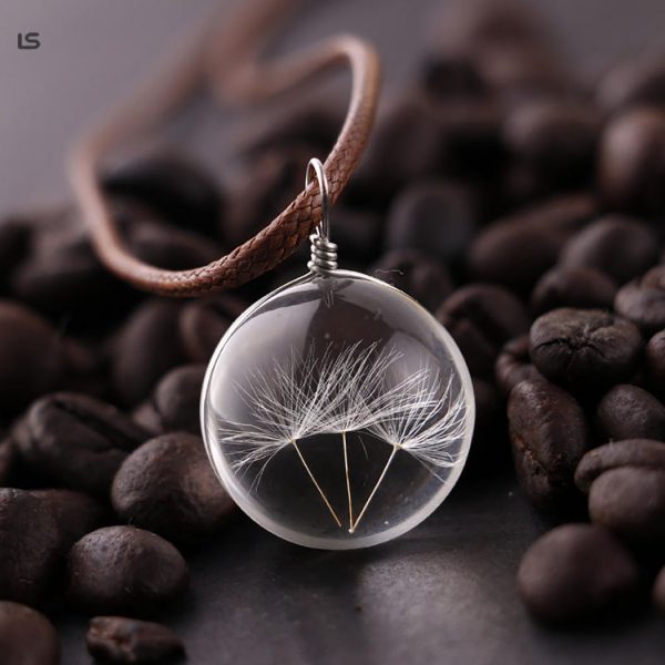 Dandelion Glass Ball Necklace