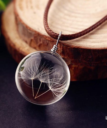 Dandelion Glass Ball Necklace